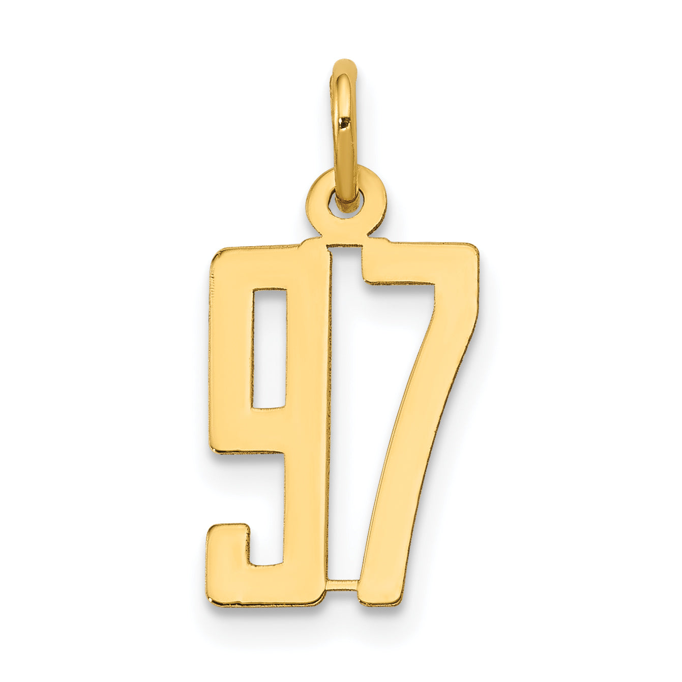 14k Small Elongated Number 97 Charm