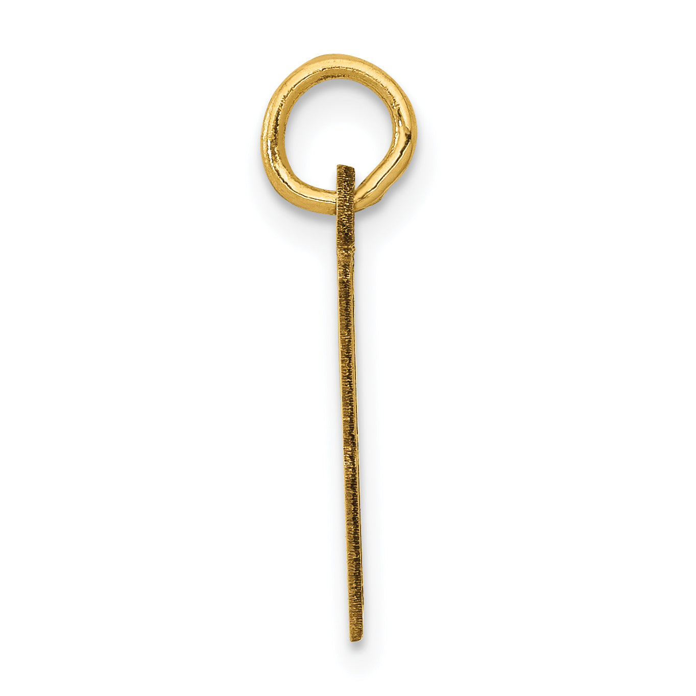 14K Gold Polished Elongated 98 Themed Charm Small, Laser Cut Secondary image