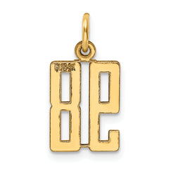 14K Gold Polished Elongated 98 Themed Charm Small, Laser Cut