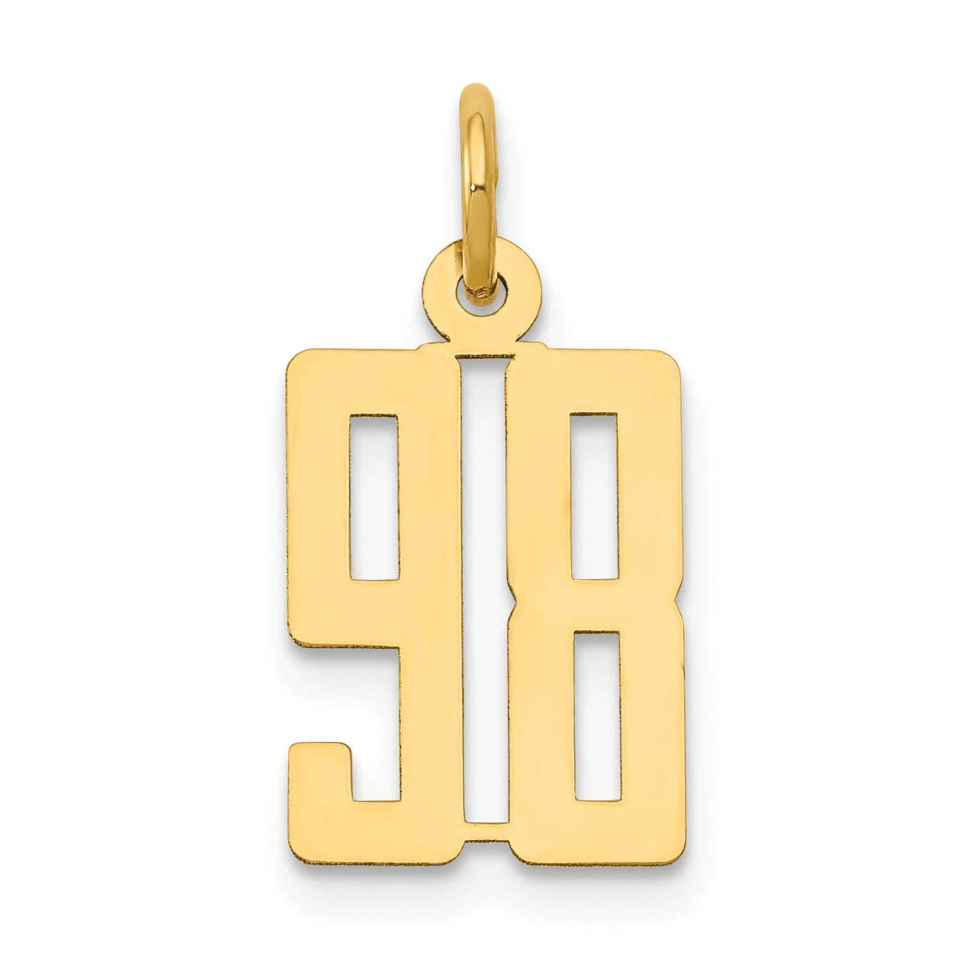 14k Small Elongated Number 98 Charm