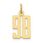 14k Small Elongated Number 98 Charm