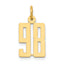 14k Small Elongated Number 98 Charm