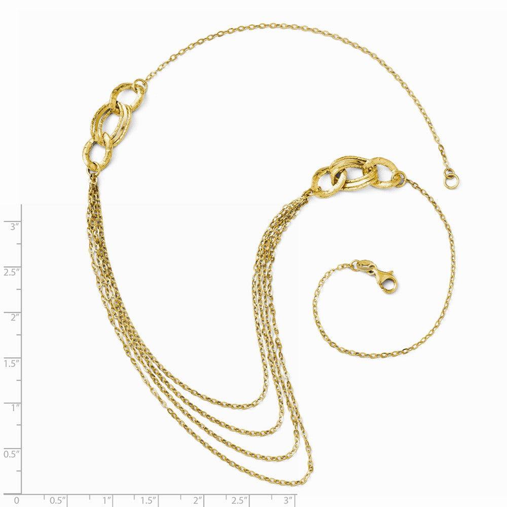 14K Gold Multi-Strand Rope Necklace with Lobster Clasp, Handmade Elegance Secondary image