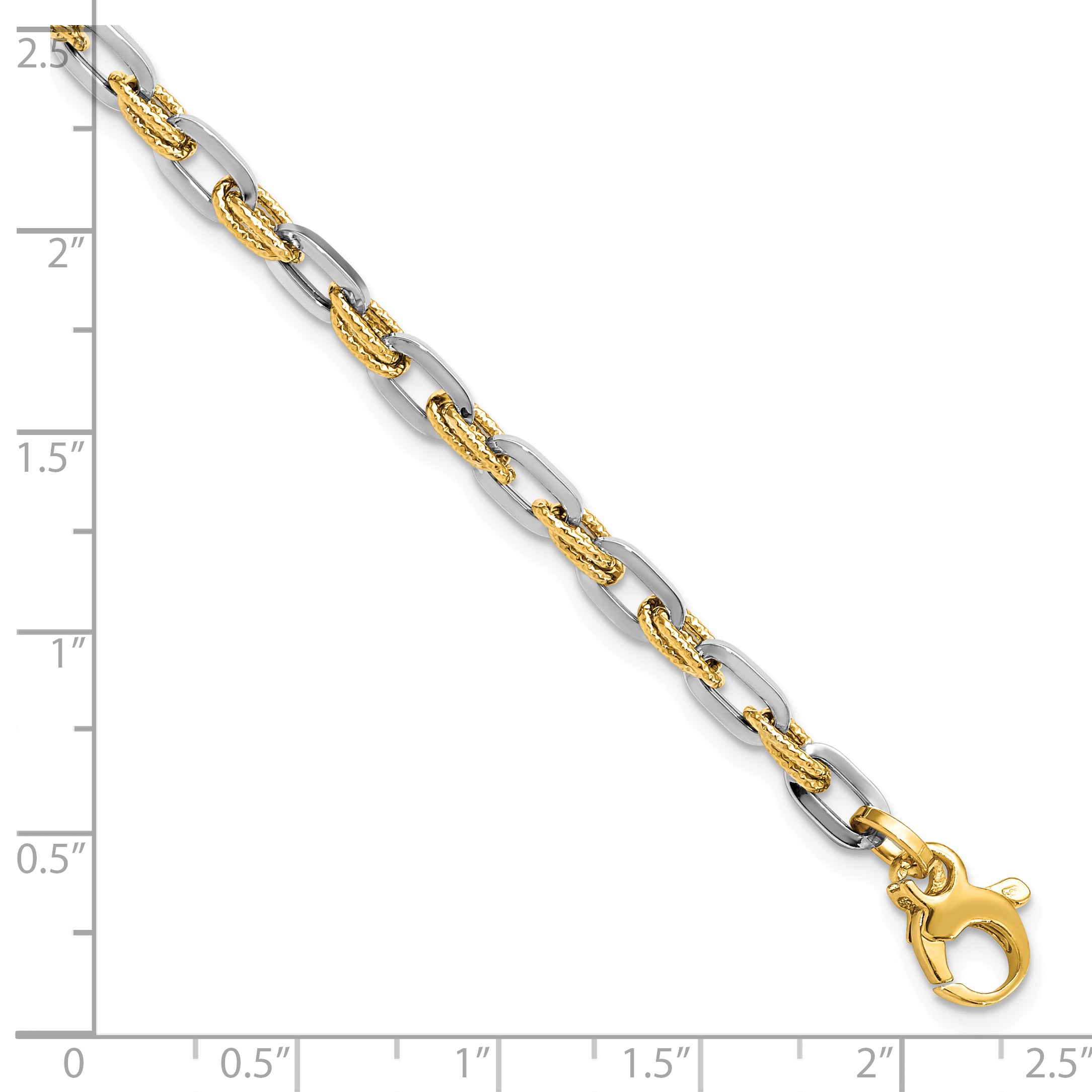 14K Two-tone Polished D/C Bracelet - 7.5
