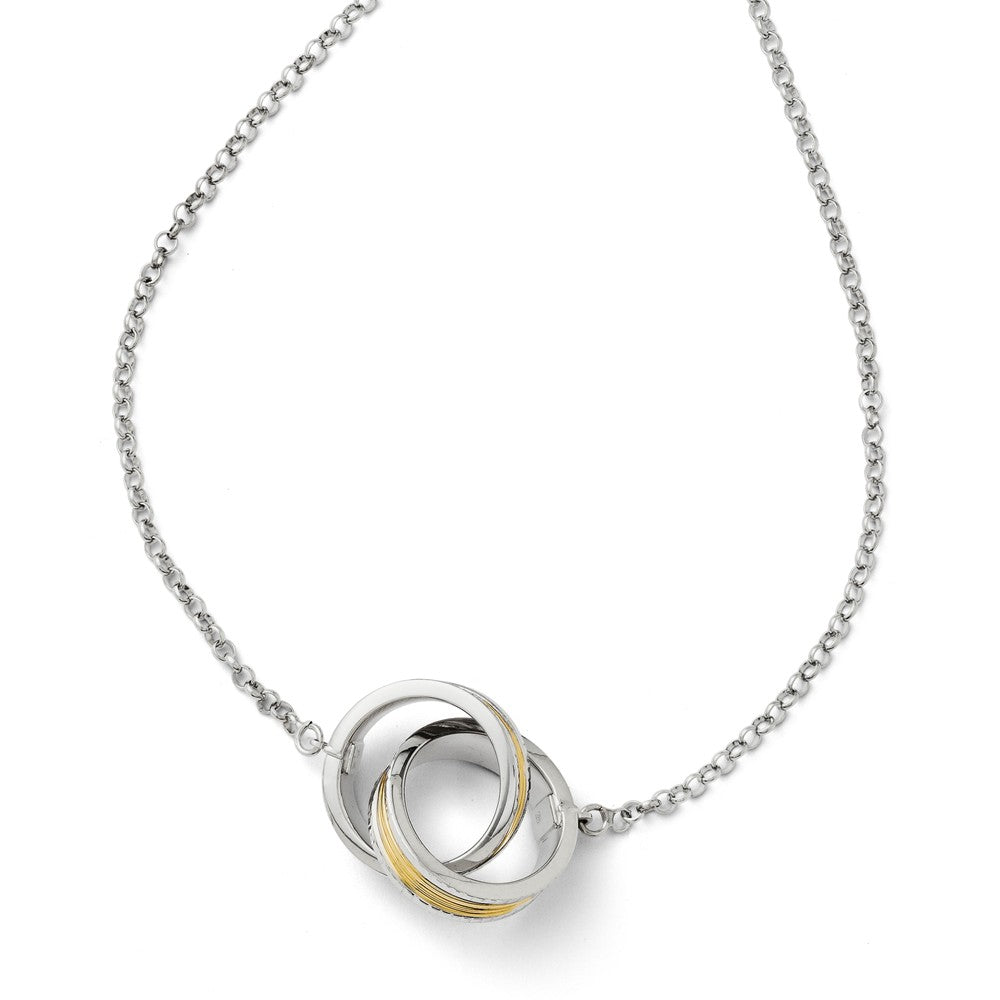 Leslie's 14K White Gold With  Yellow Rhodium Necklace