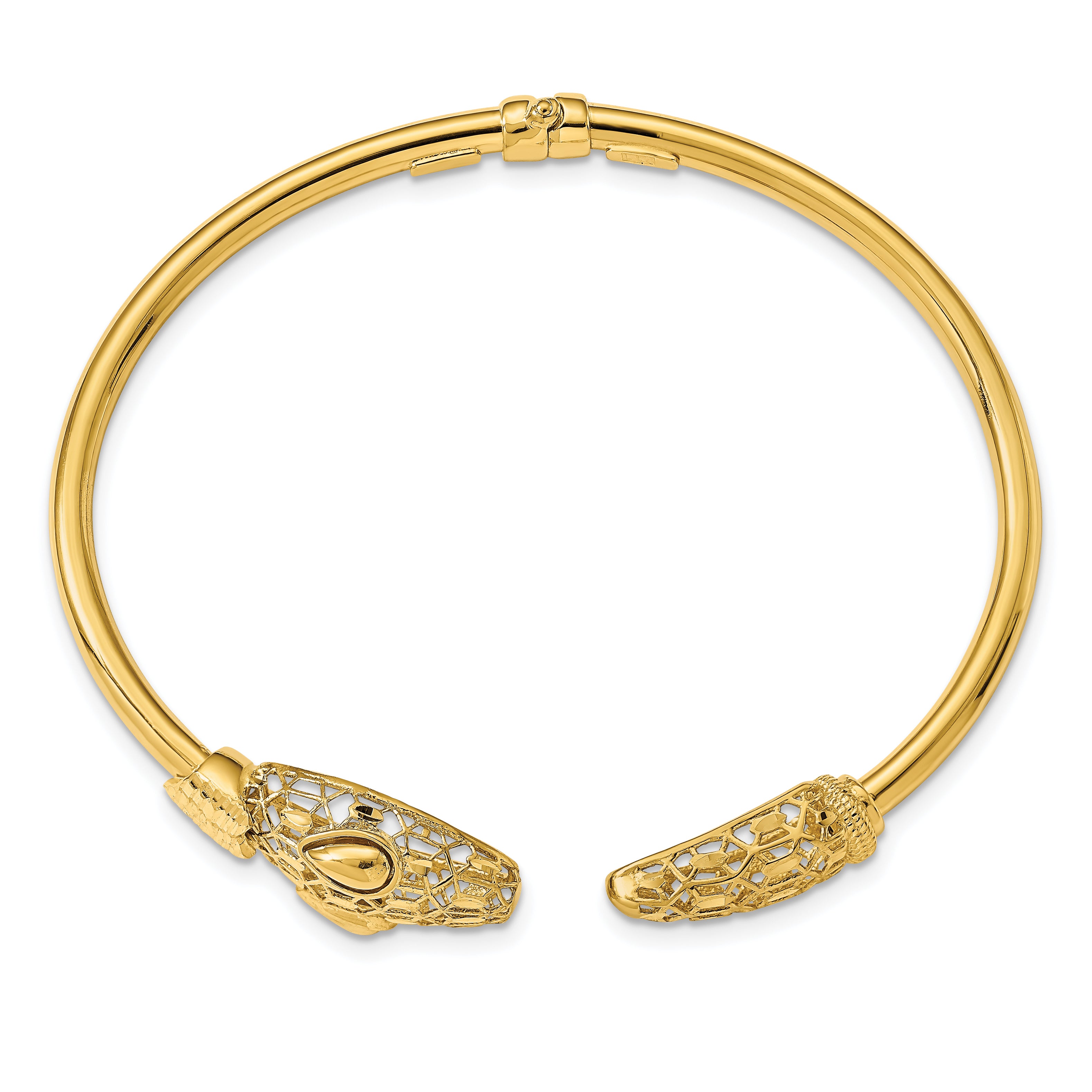 14k Polished Snake Hinged Bangle