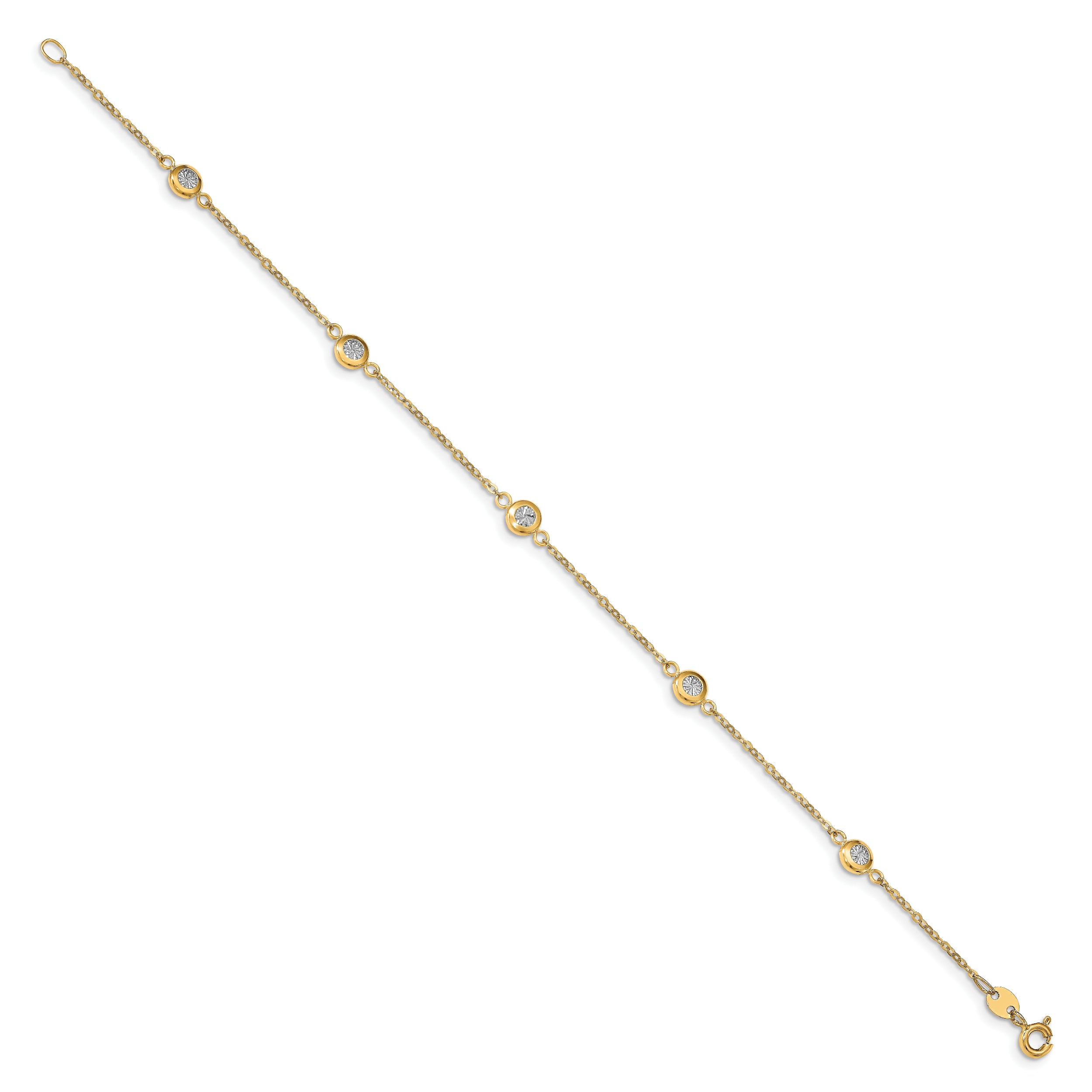 14k Two-tone Polished D/C Bracelet - 7.75