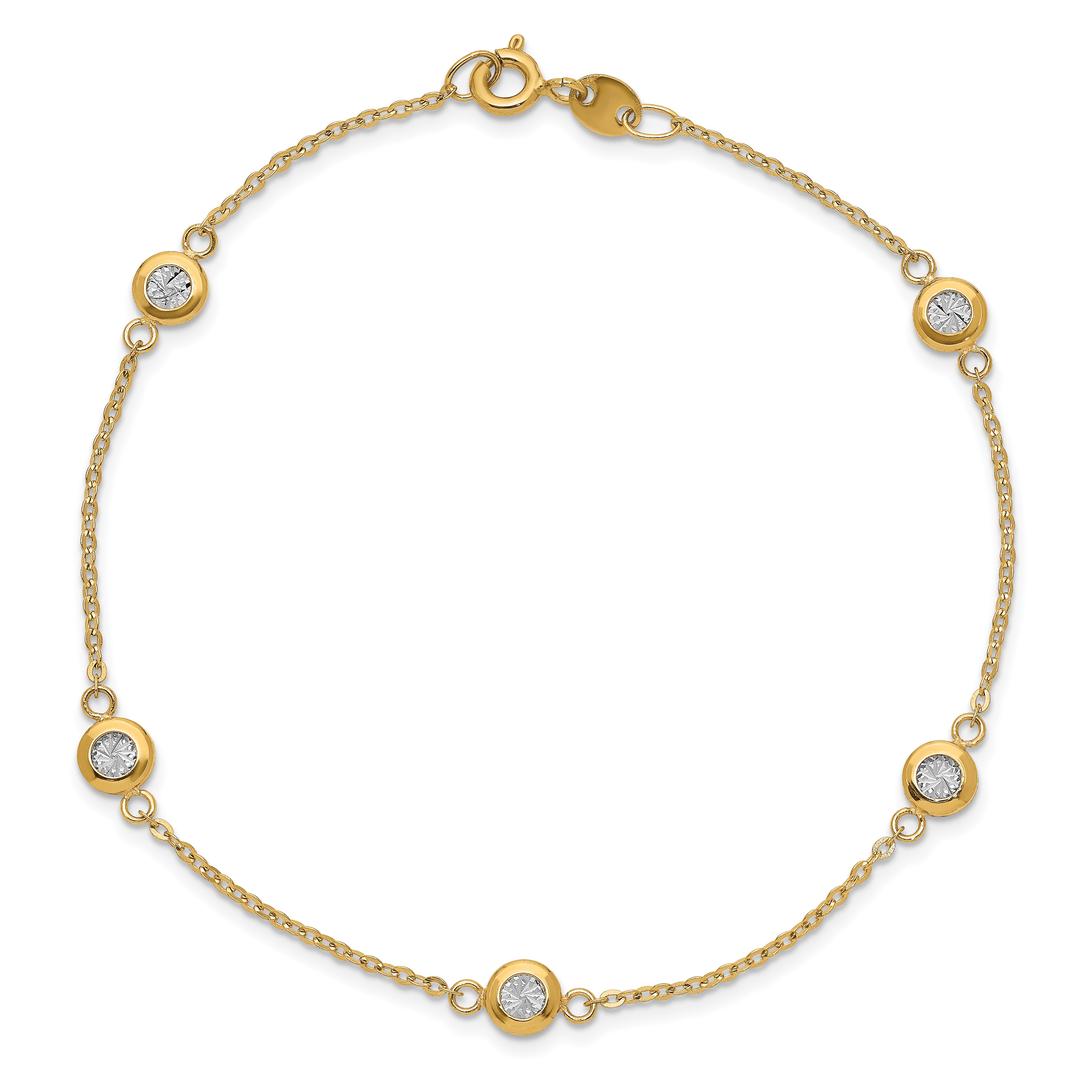 14k Two-tone Polished D/C Bracelet - 7.75