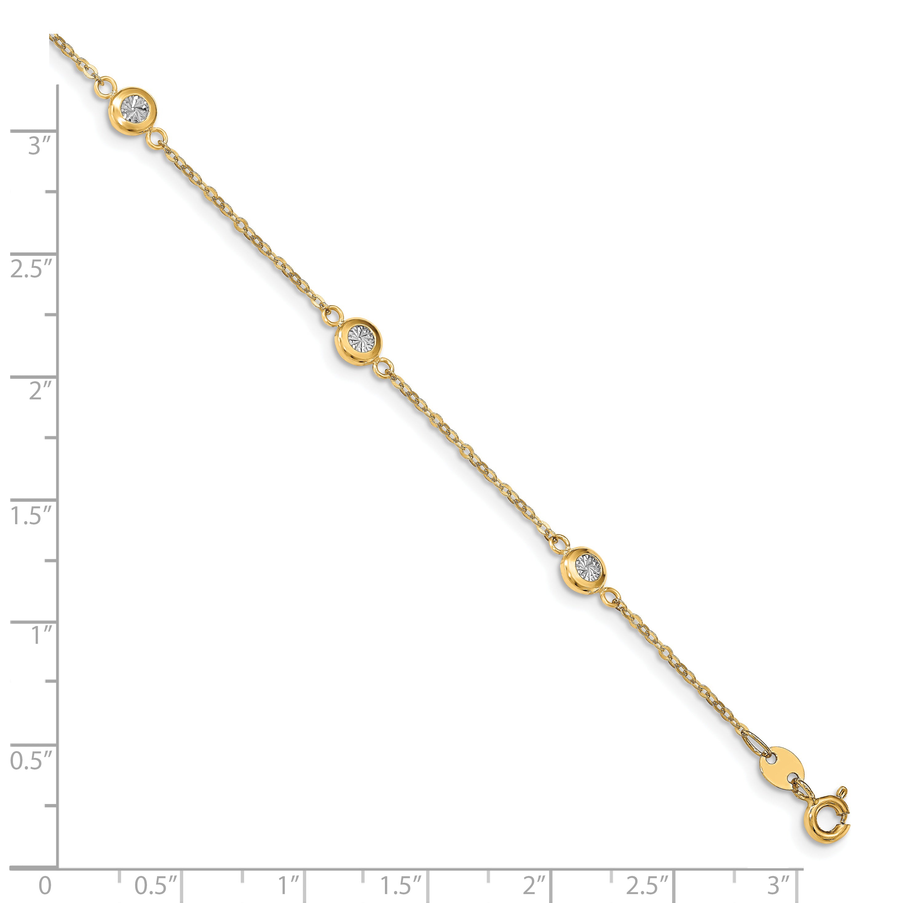 14k Two-tone Polished D/C Bracelet - 7.75