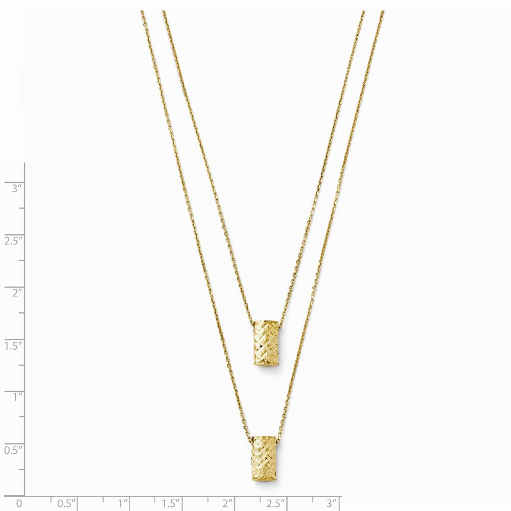 Leslie's 14K Gold Two-Layer Diamond-Cut Necklace with Themed Pendant Secondary image