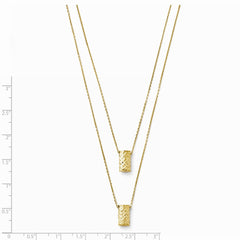 Leslie's 14K Yellow Gold Two Layer Diamond-cut Necklace