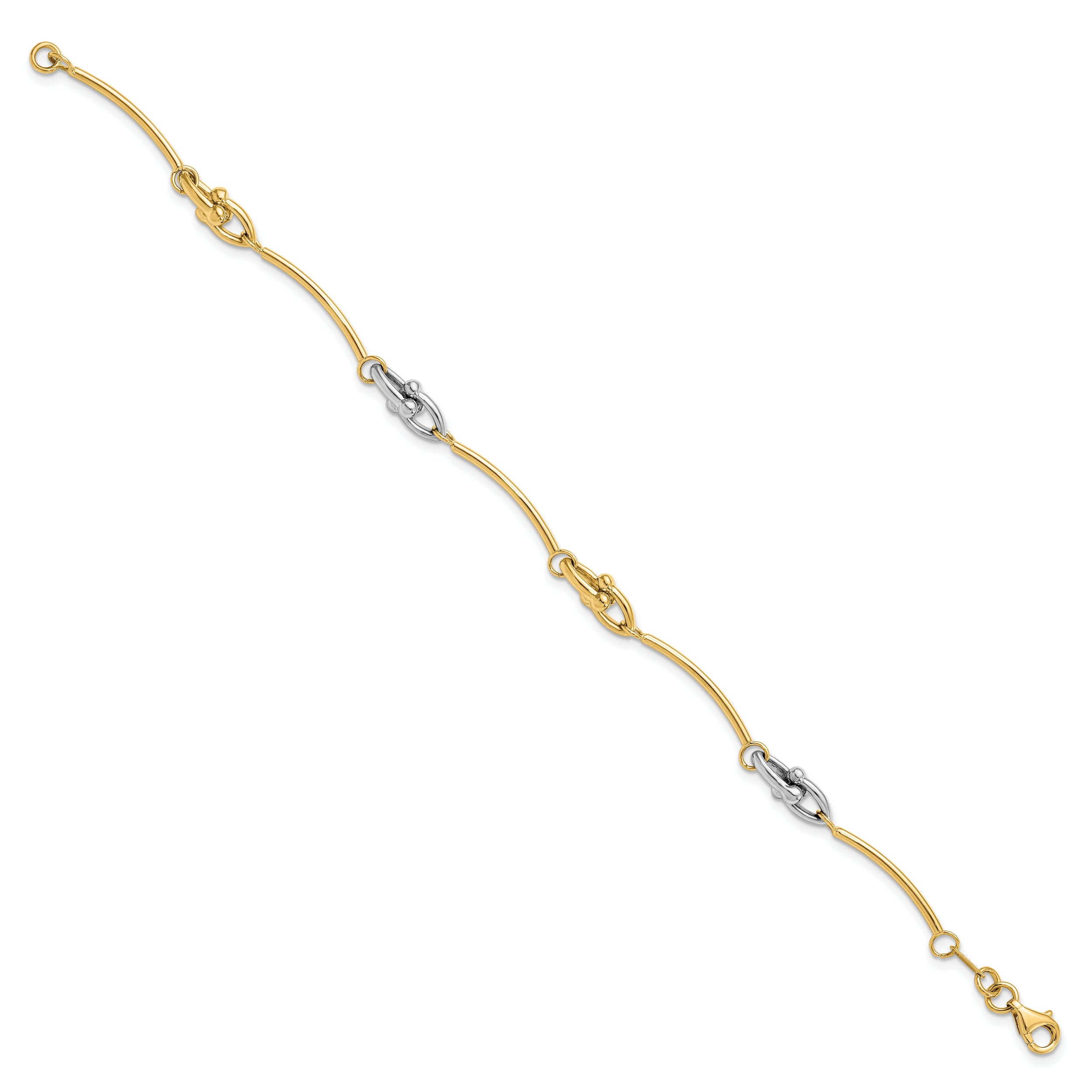 14K Two-tone Polished Bracelet - 7.5