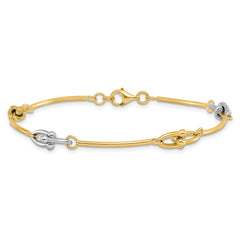14K Two-tone Polished Bracelet - 7.5