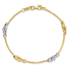 14K Two-tone Polished Bracelet - 7.5