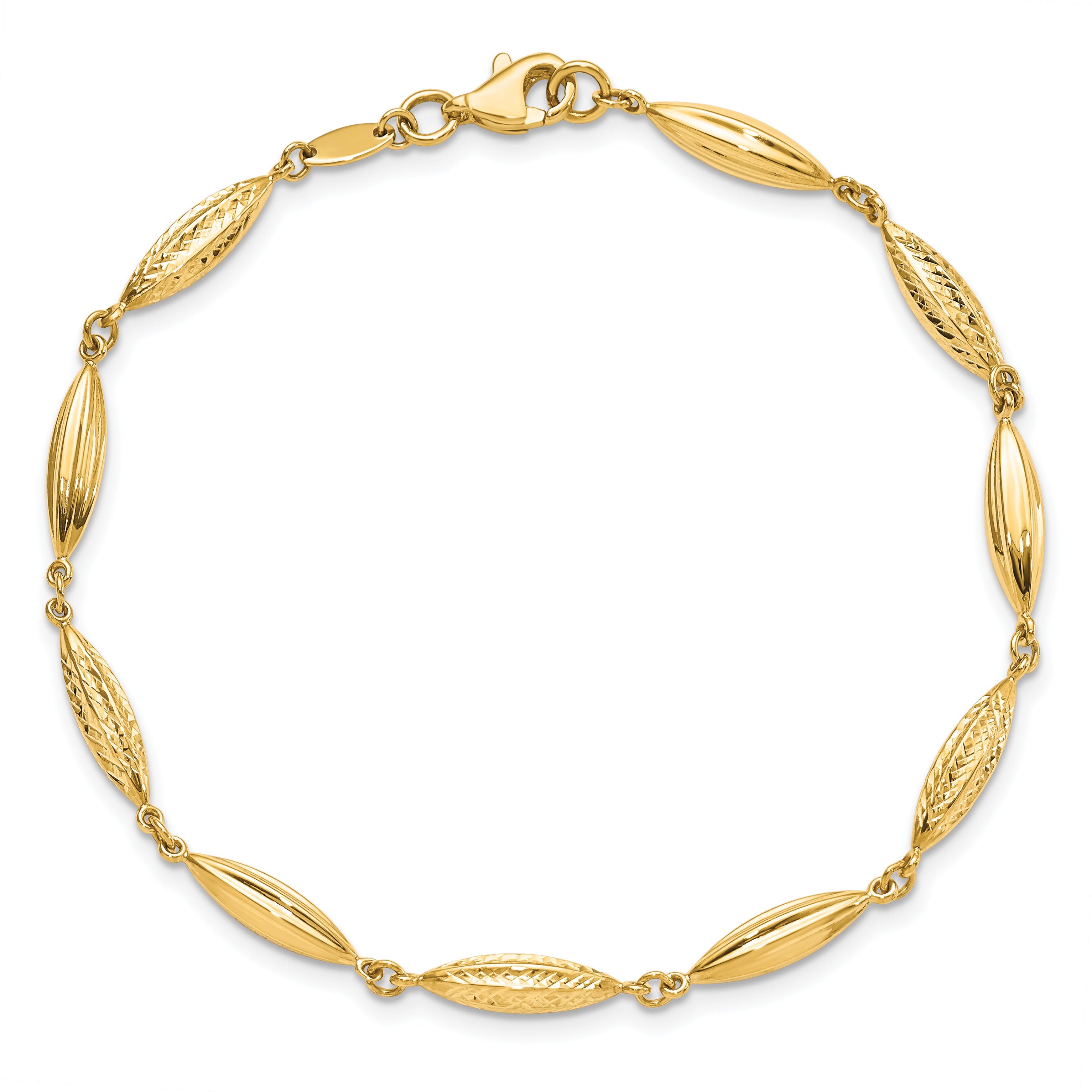 14k Polished D/C Fancy Link Bracelet