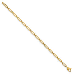 14K Polished Flat Oval Link Bracelet - 8.5