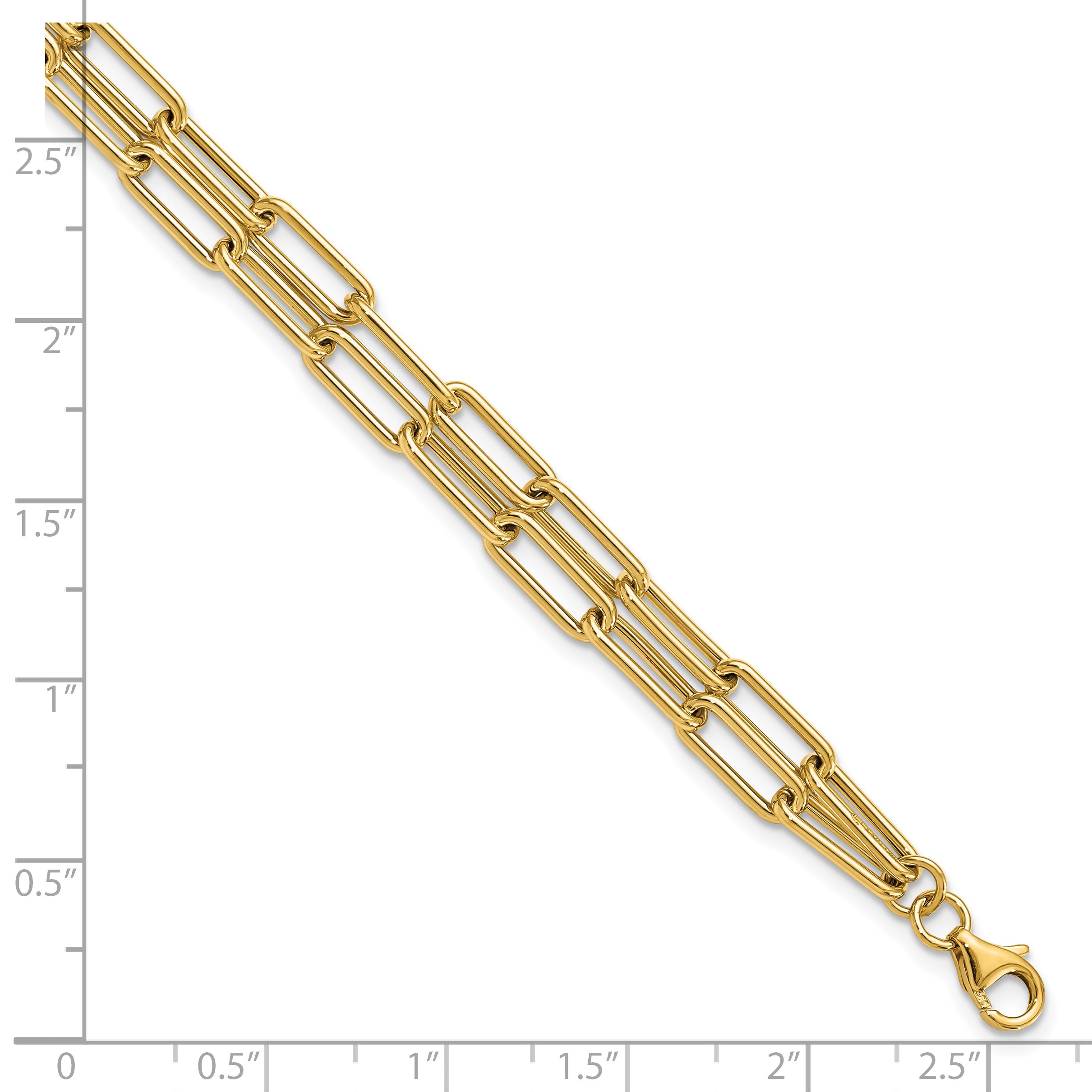 14k Polished Double-layer Link Bracelet - 7.5