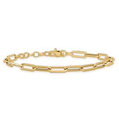 14K Polished Fancy Link with 1in ext Bracelet - 8.5