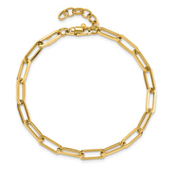 14K Polished Fancy Link with 1in ext Bracelet - 8.5