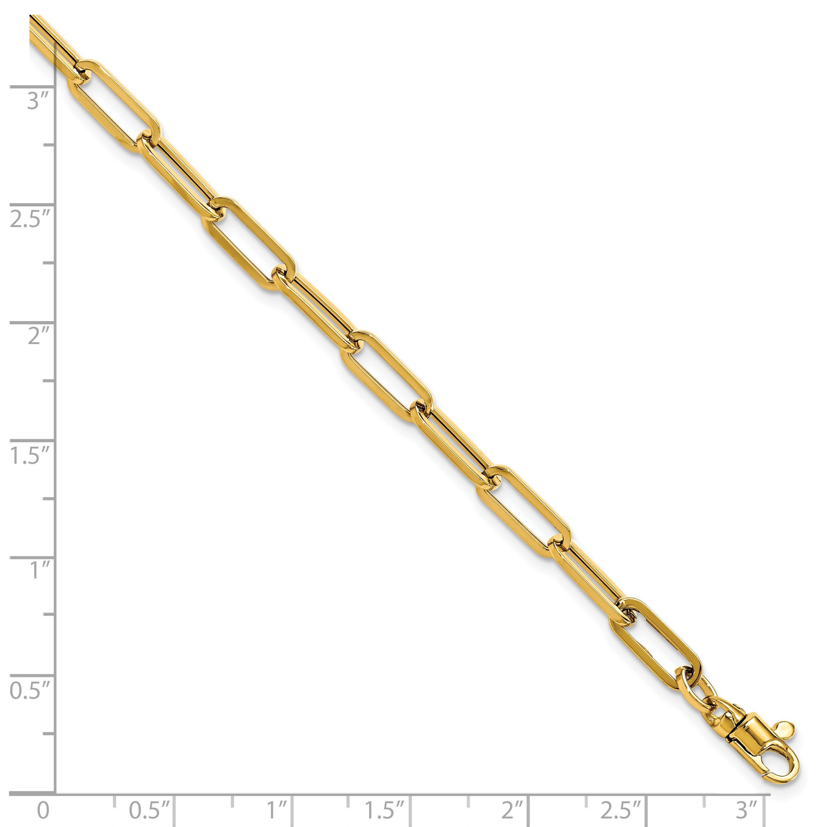 14K Polished Fancy Link with 1in ext Bracelet - 8.5