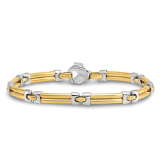 14K Two-tone Polished Bracelet - 7.5