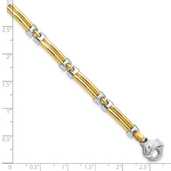 14K Two-tone Polished Bracelet - 7.5