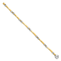 14K Two-tone Polished Bracelet - 7.5
