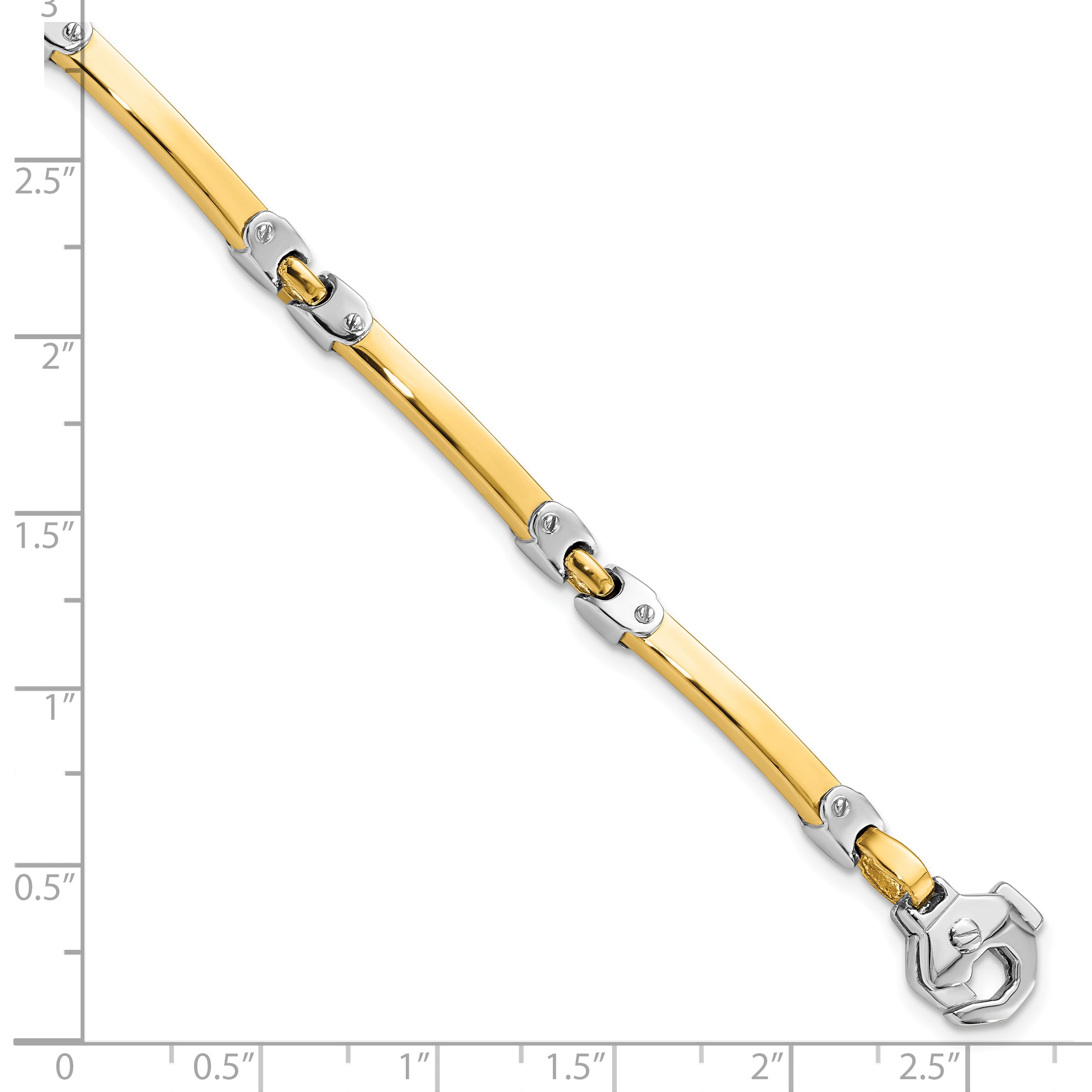 14K Two-tone Polished Bracelet - 7.5