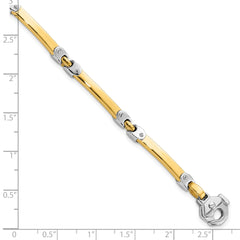 14K Two-tone Polished Bracelet - 7.5