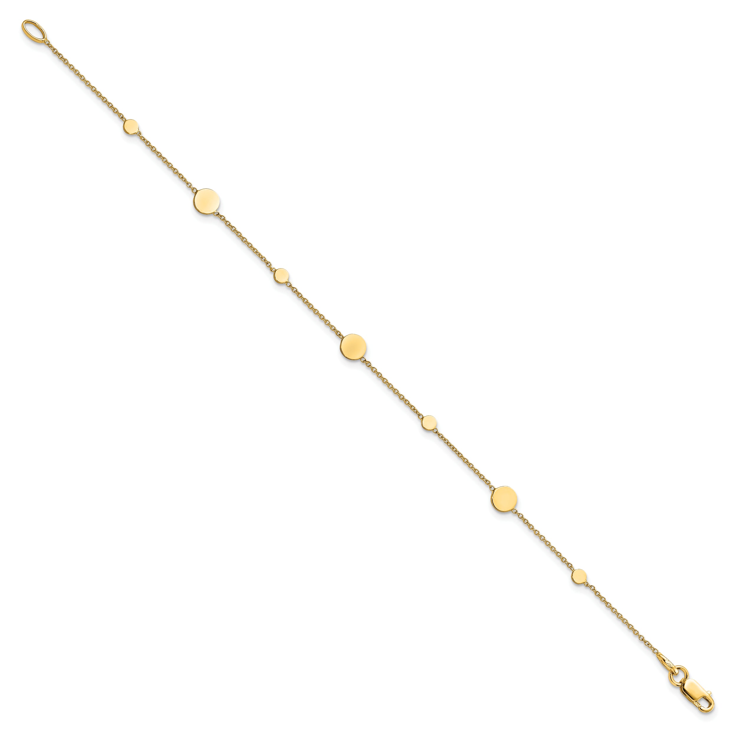 14k Polished Disc Bracelet