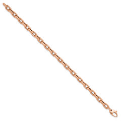 14K Rose Gold Polished and Textured Fancy Link Bracelet