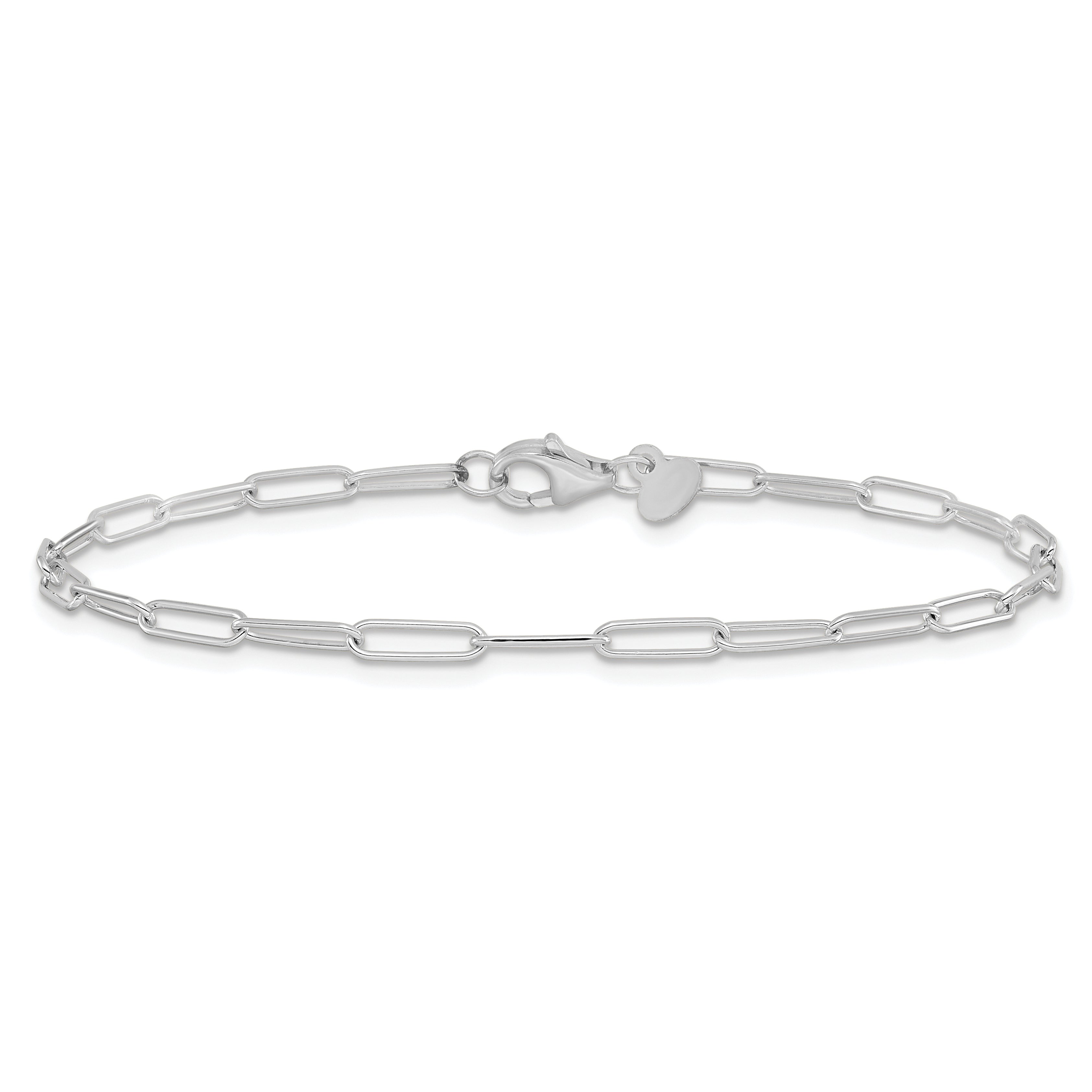14K White Gold Polished Fancy Link Bracelet - 7