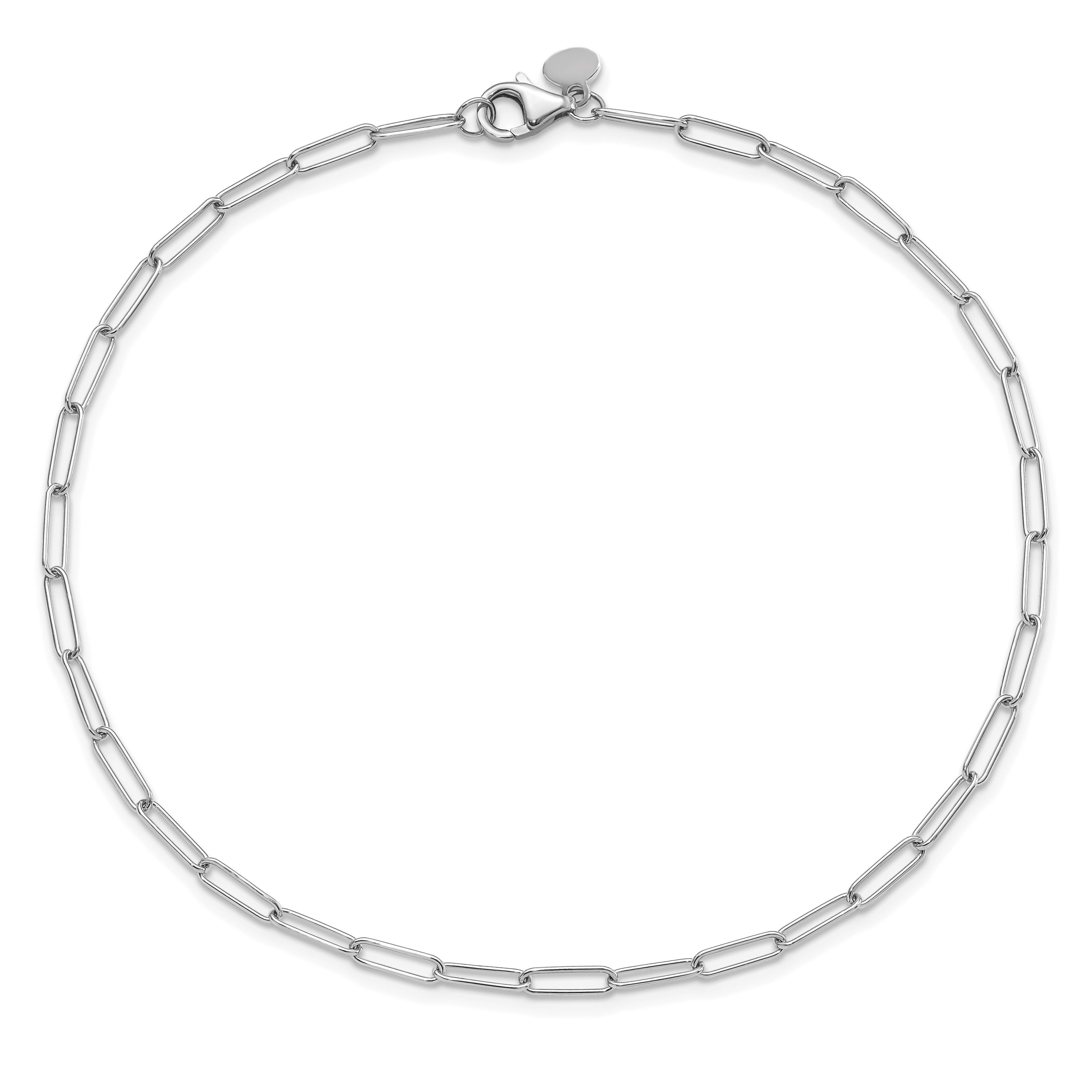 14K White Gold Polished Fancy Link Bracelet - 7
