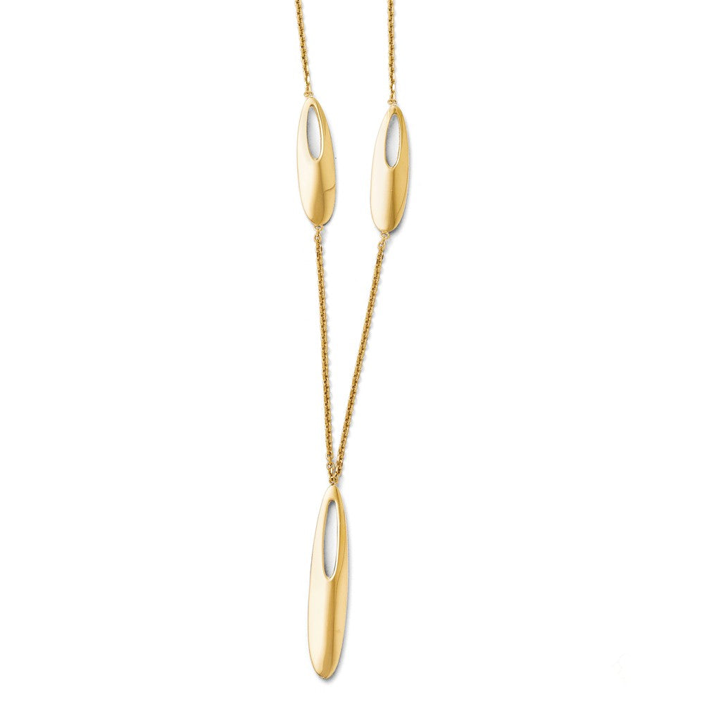 Leslie's 14K Gold Polished Fancy Necklace with Extender Elegant Design Main image