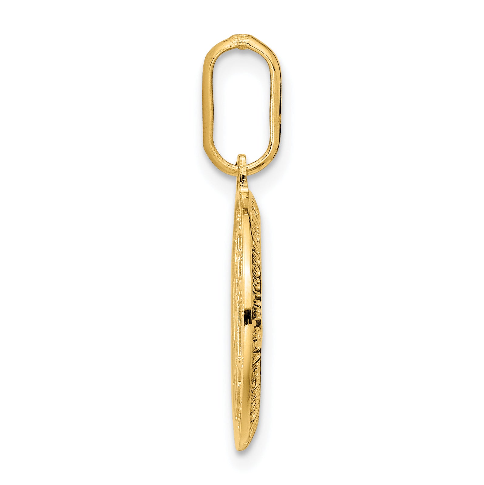 14k Polished and Matte Round Miraclous Medal
