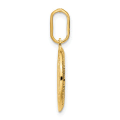 14k Polished and Matte Round Miraclous Medal