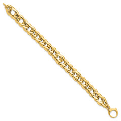 14K Polished Hollow Fancy Link Bracelet