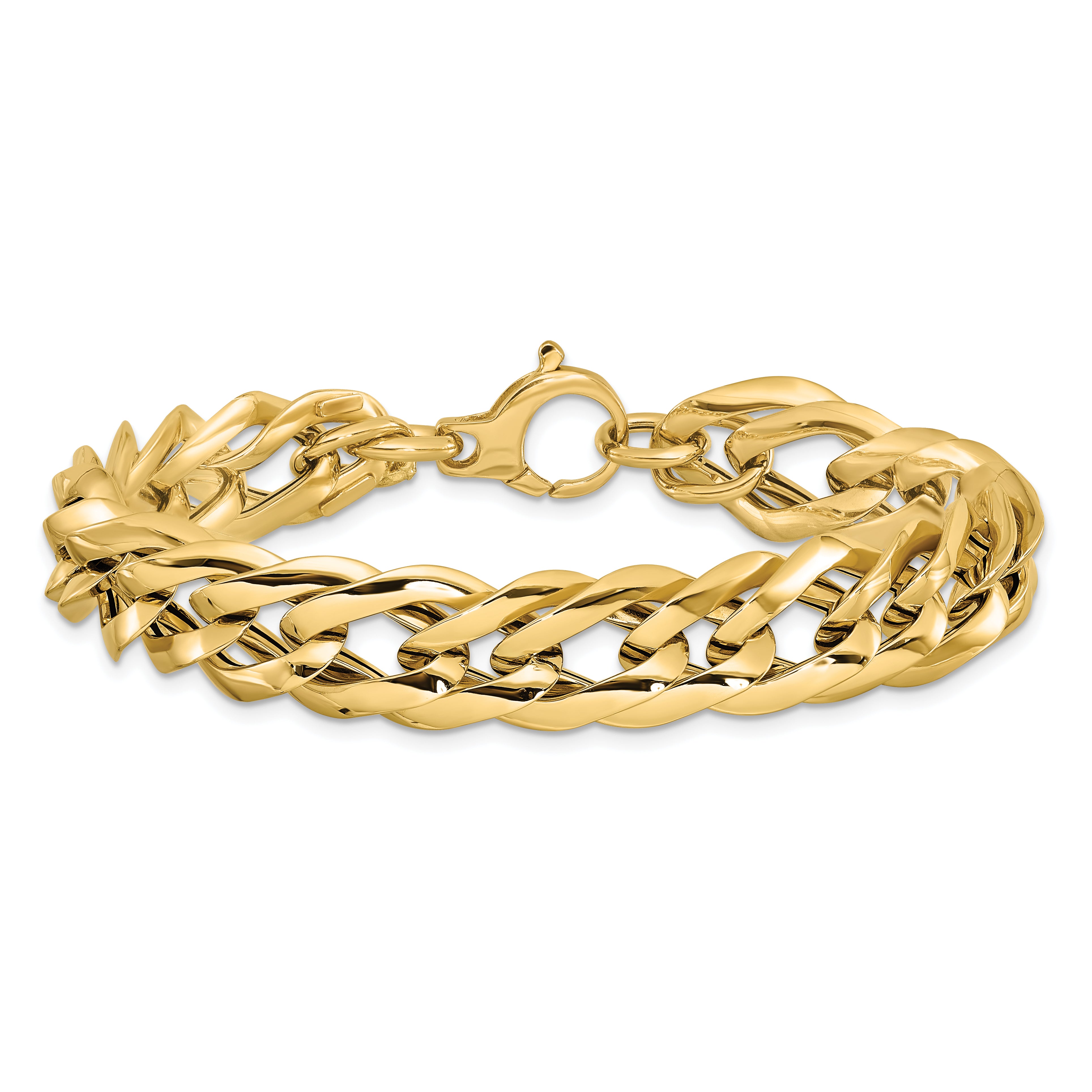 14K Polished Hollow Fancy Link Bracelet