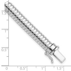 14K White Gold Polished 7.5mm Domed Bracelet - 7