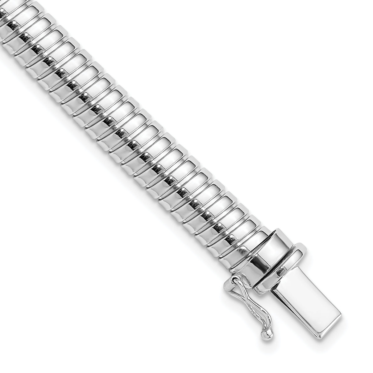 14K White Gold Polished 7.5mm Domed Bracelet