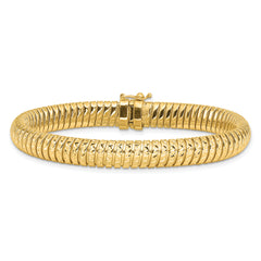 14K Polished and Diamond-cut Domed Bracelet