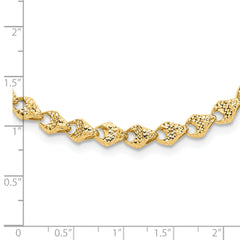 14K Diamond-cut Fancy Link Necklace