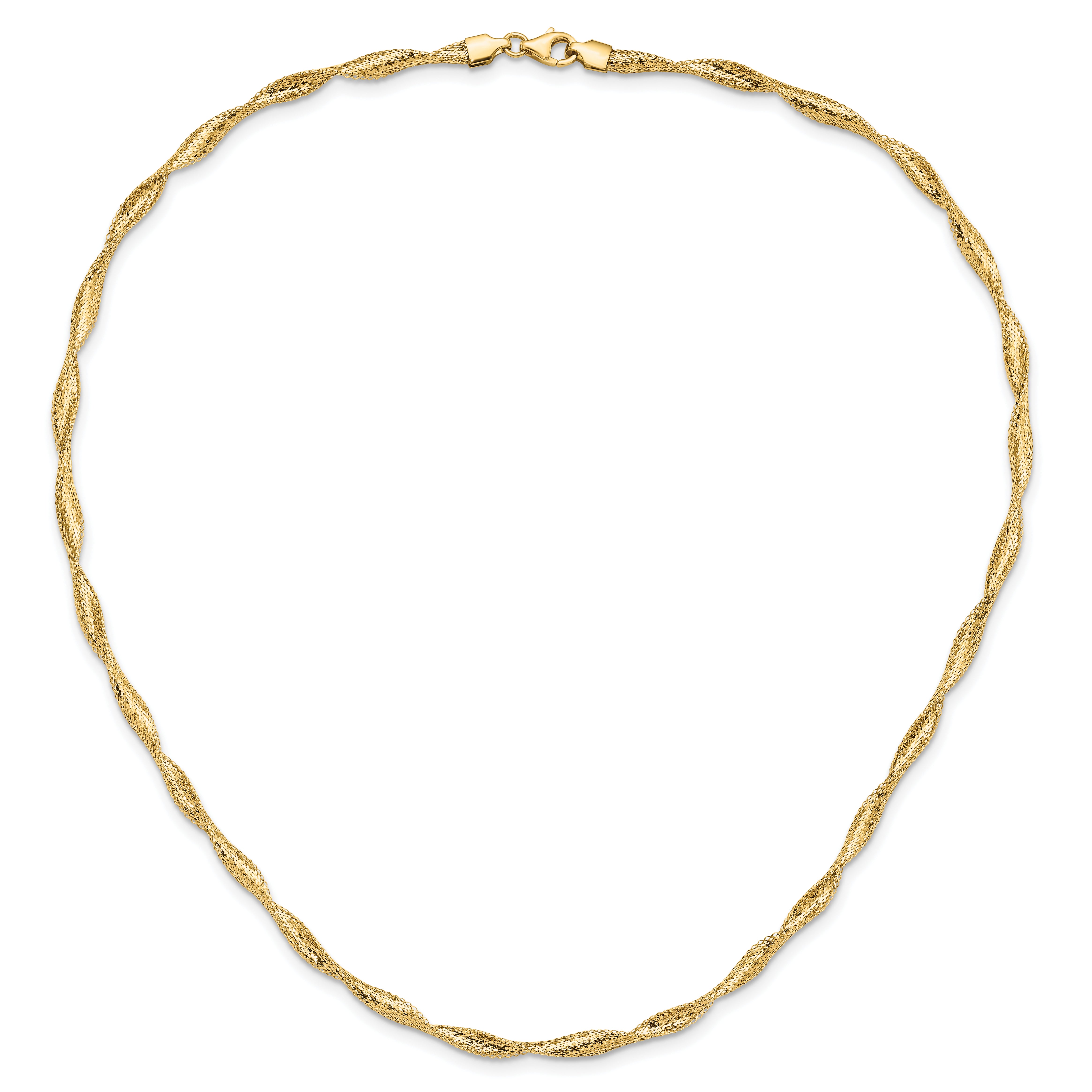 14K Polished Twisted Stretch Necklace