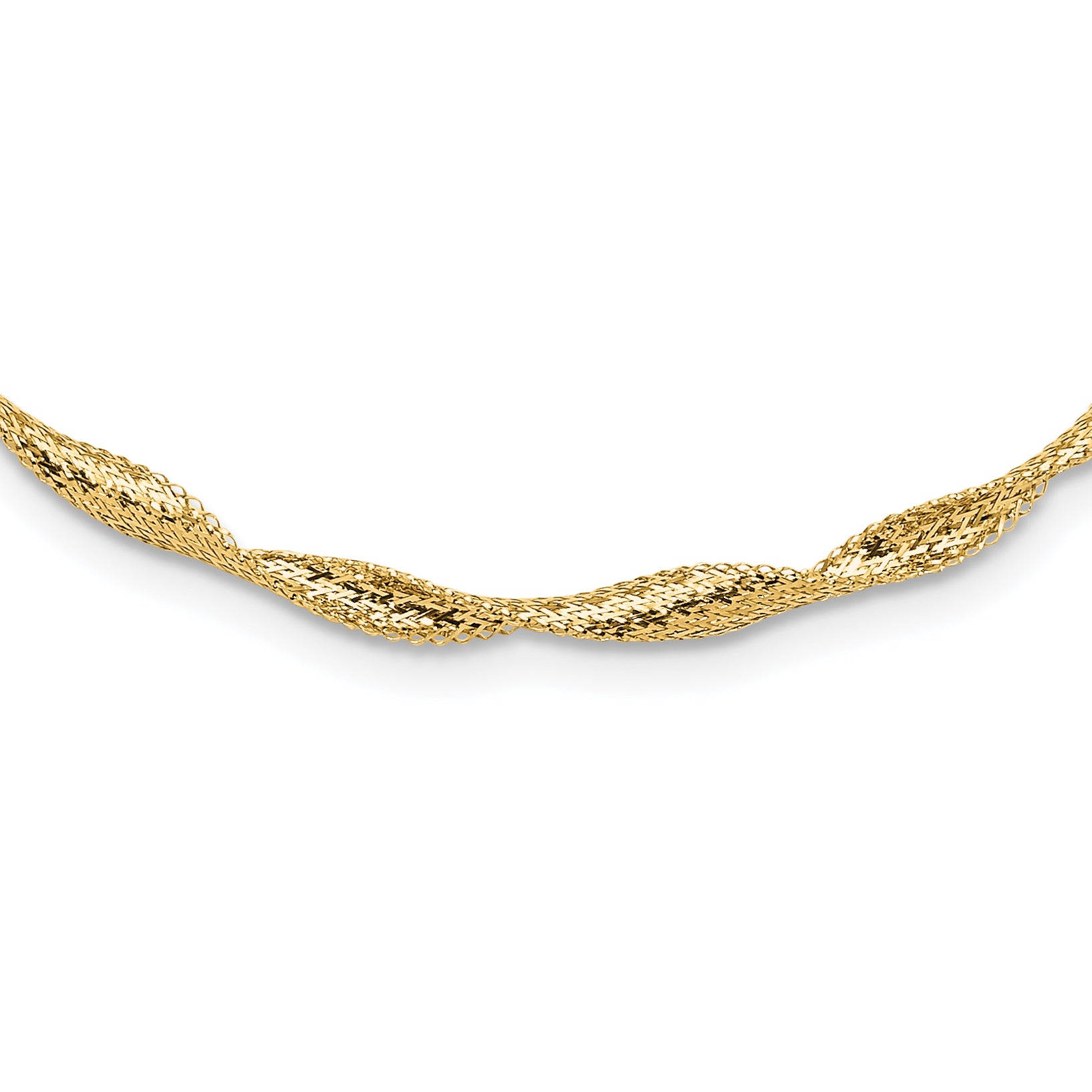 14K Polished Twisted Stretch Necklace