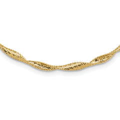 14K Polished Twisted Stretch Necklace