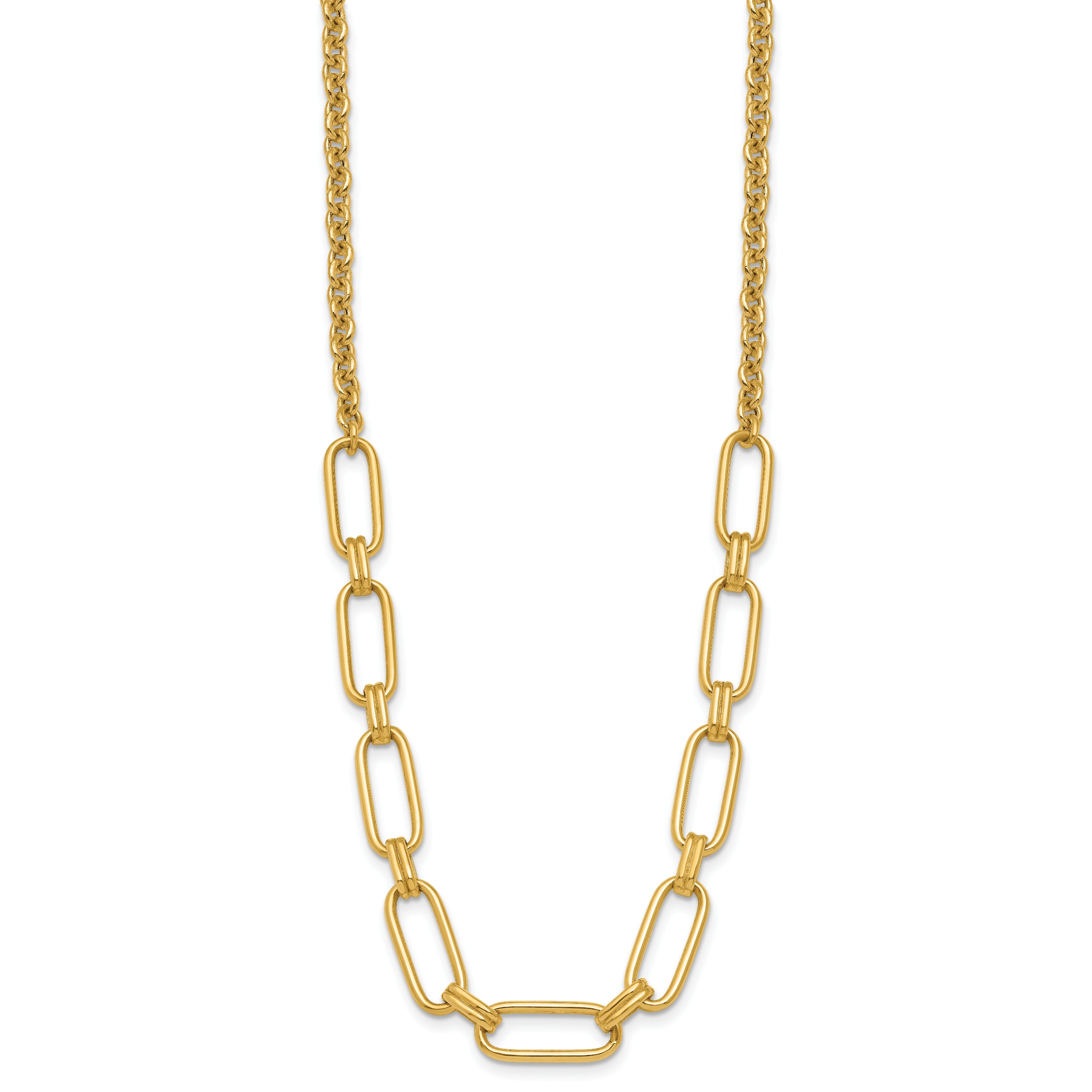 14K Polished Fancy Link Necklace