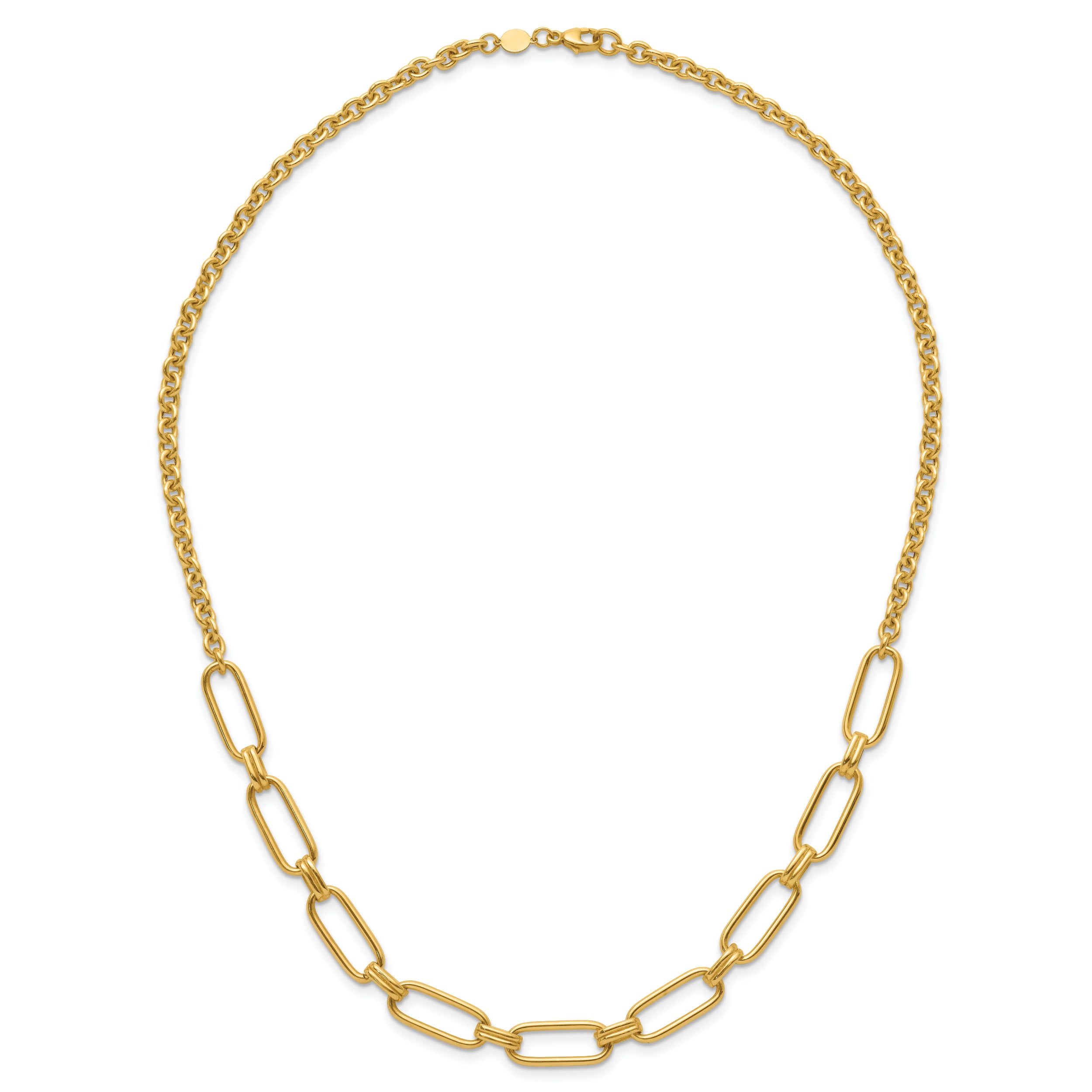 14K Polished Fancy Link Necklace