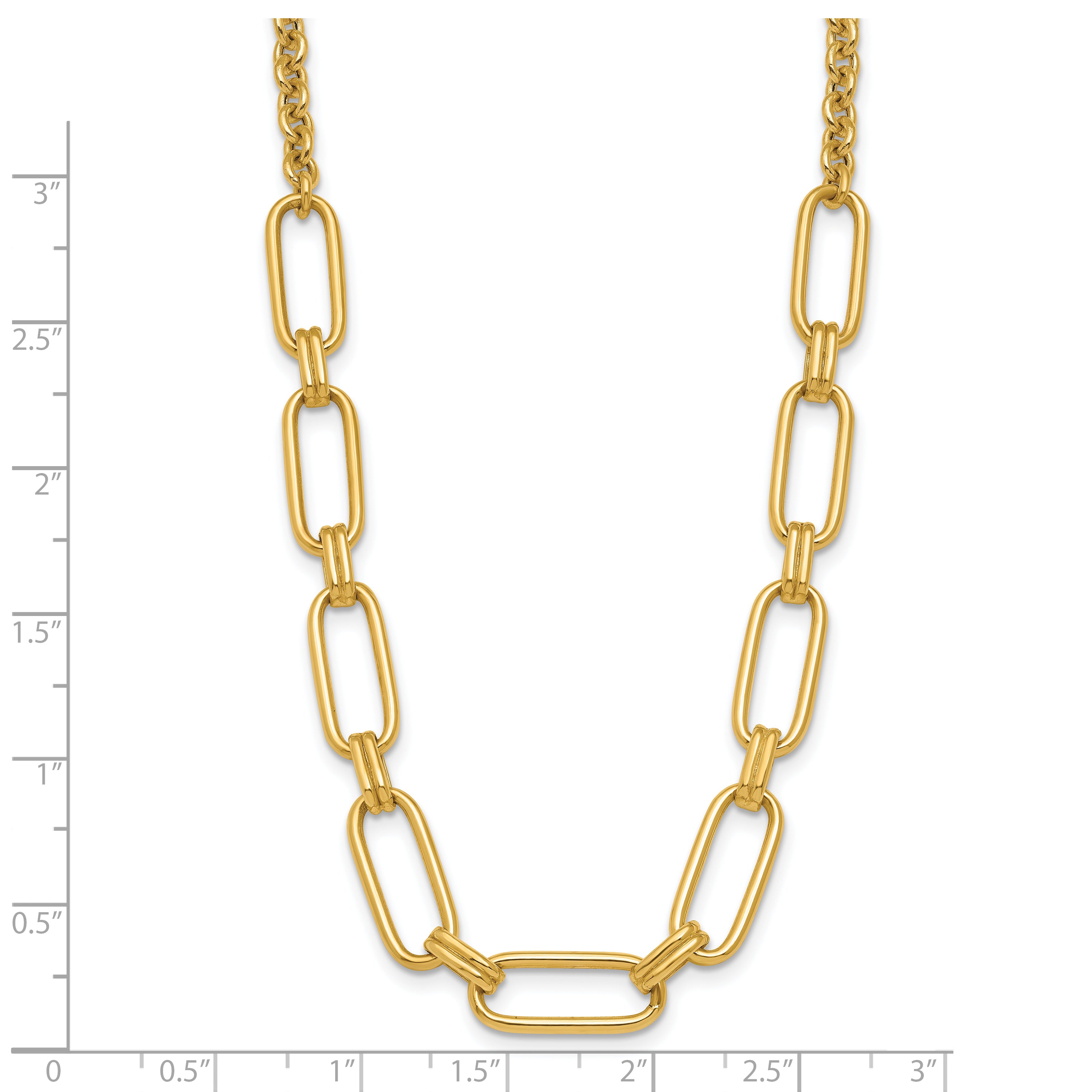 14K Polished Fancy Link Necklace