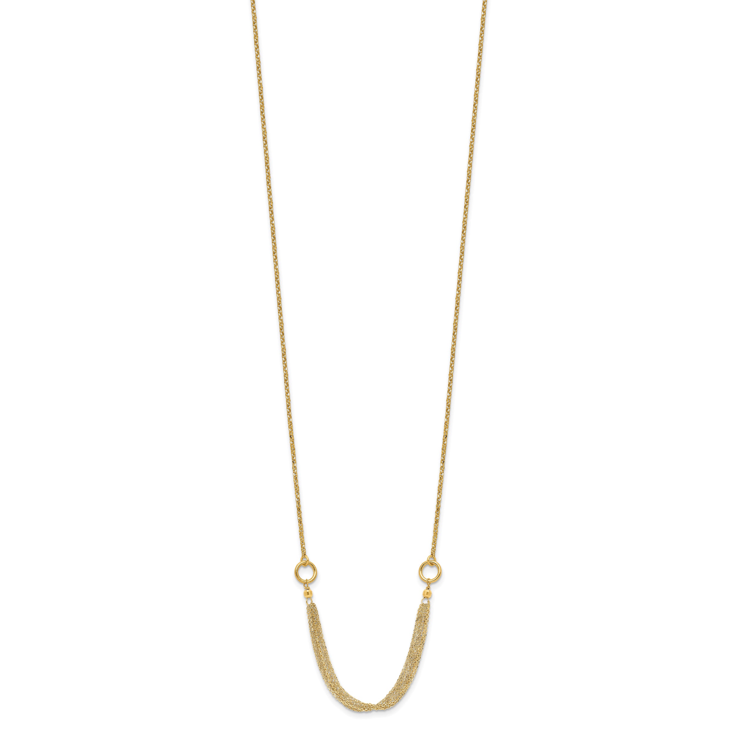14K Diamond-cut Multi-strand Accent with 1in. ext. Necklace