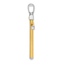 14K Two-tone Polished Cross Pendant